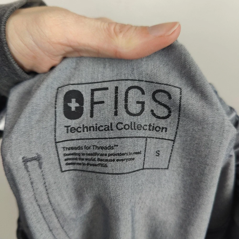 Figs Pisco Basic Scrub Pants Mens Small Gray Heather Straight Leg Medical Dental